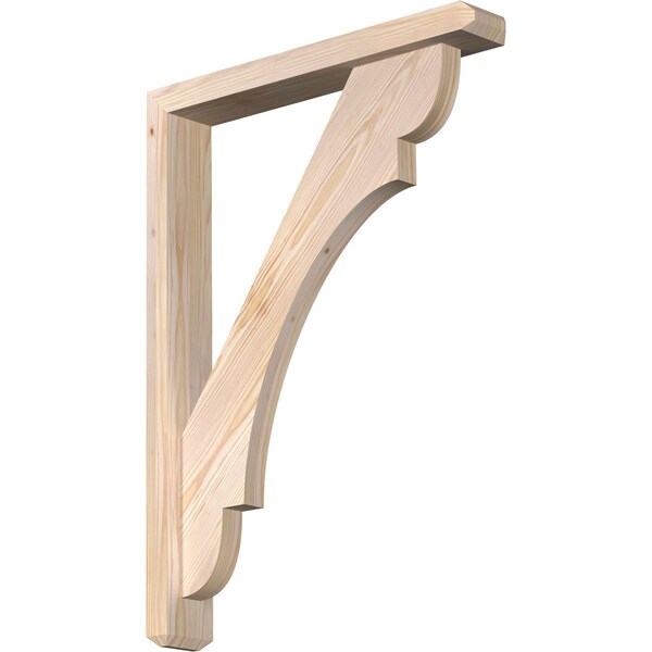 Ekena Millwork Olympic Craftsman Smooth Bracket w/ Offset Brace, Douglas Fir, 3 1/2"W x 22"D x 30"H BKT0402X22X30OLY04SDF - main